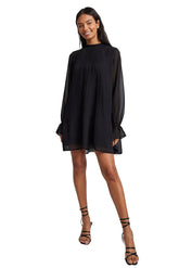 Mini-robe plissée noire